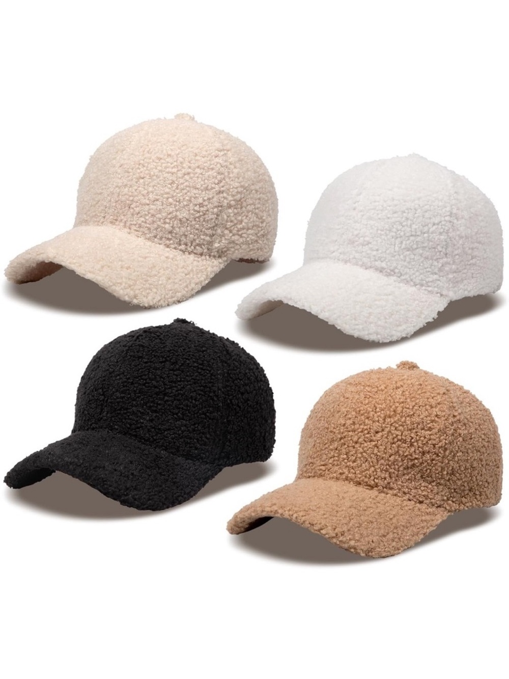 Women's White Fuzzy Teddy Hat